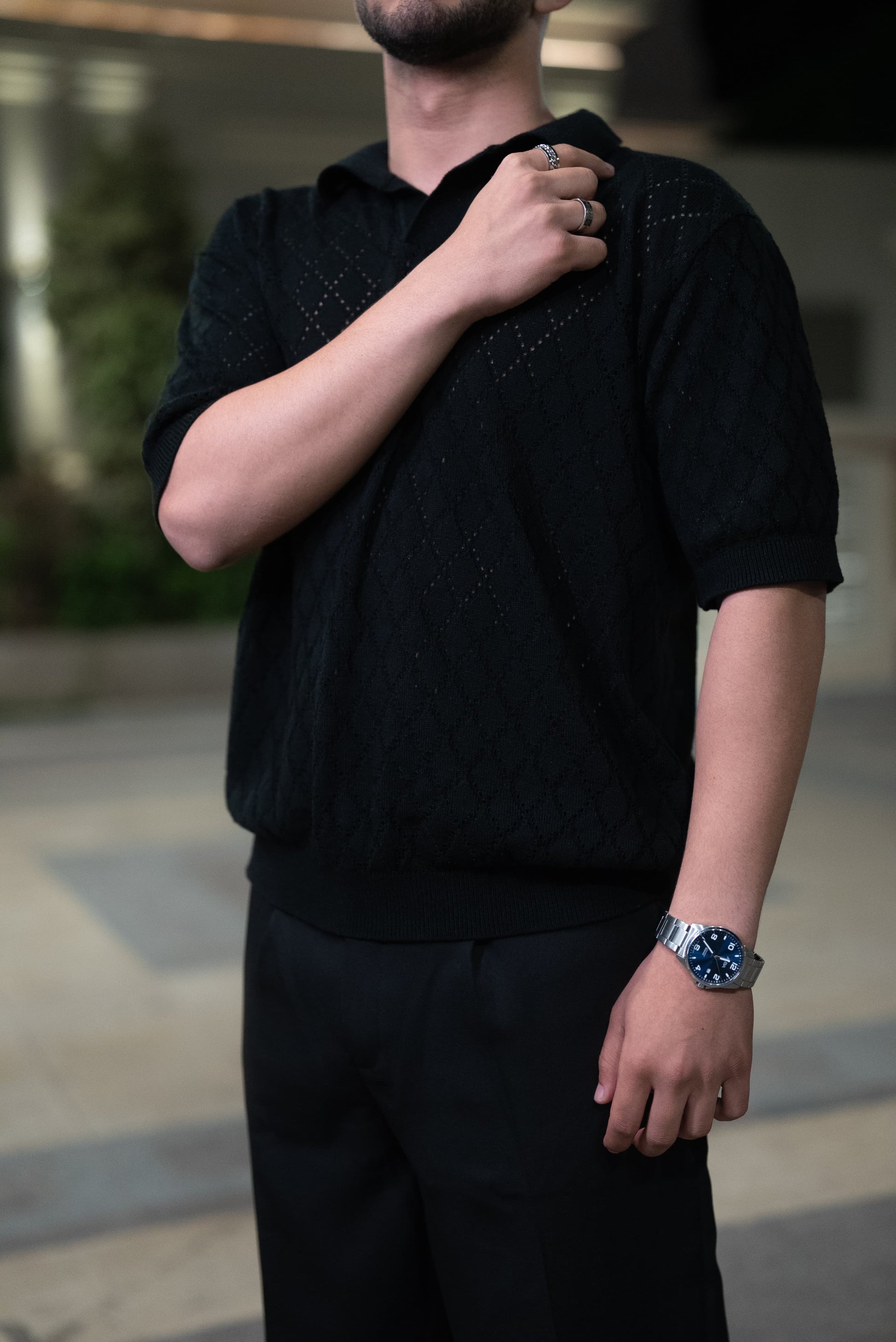 Black Diamond knitted polo