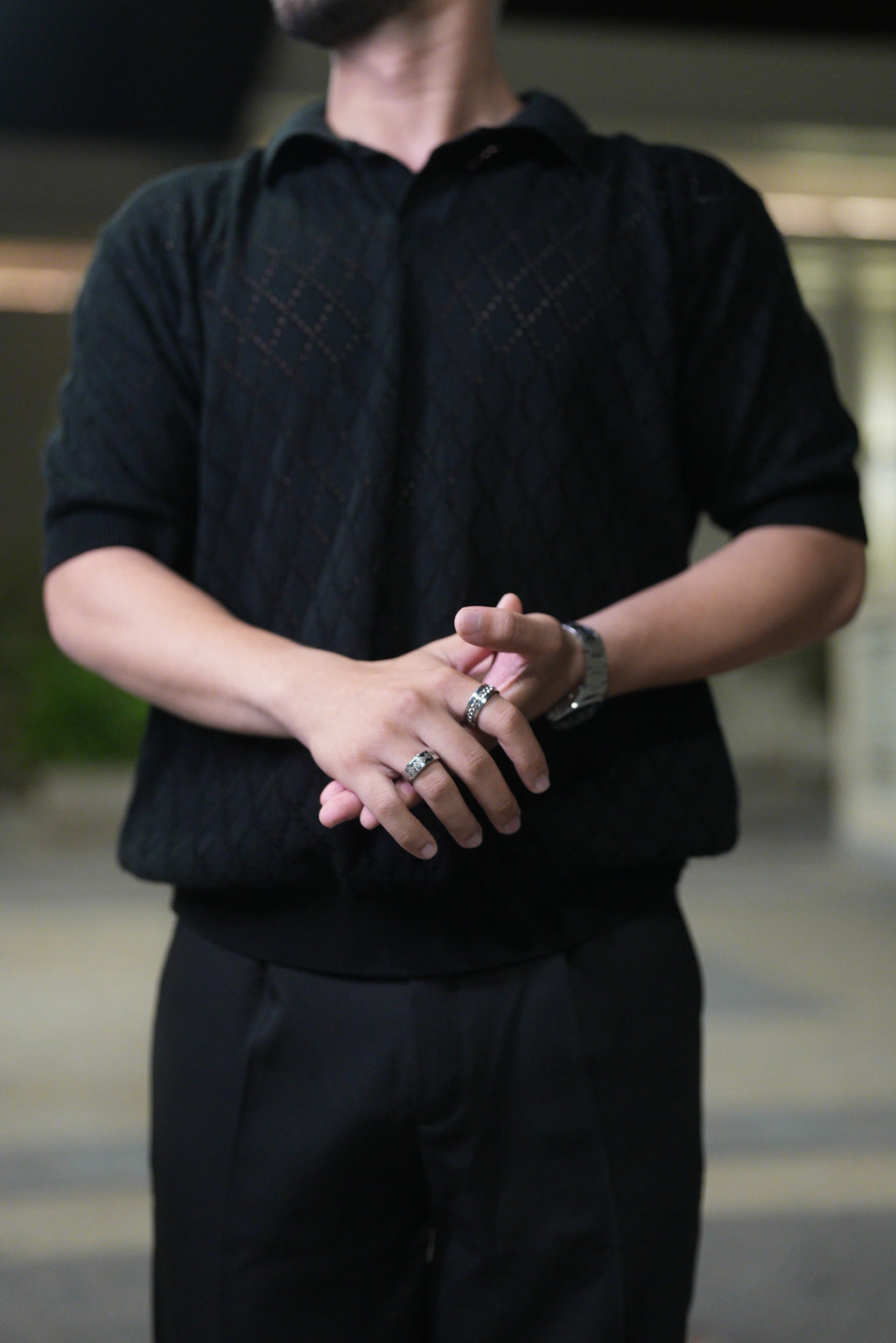 Black Diamond knitted polo
