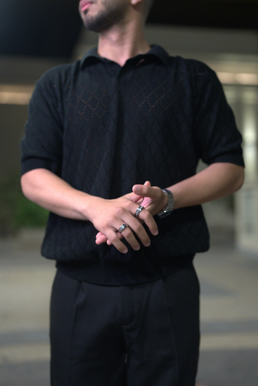 Black Diamond knitted polo
