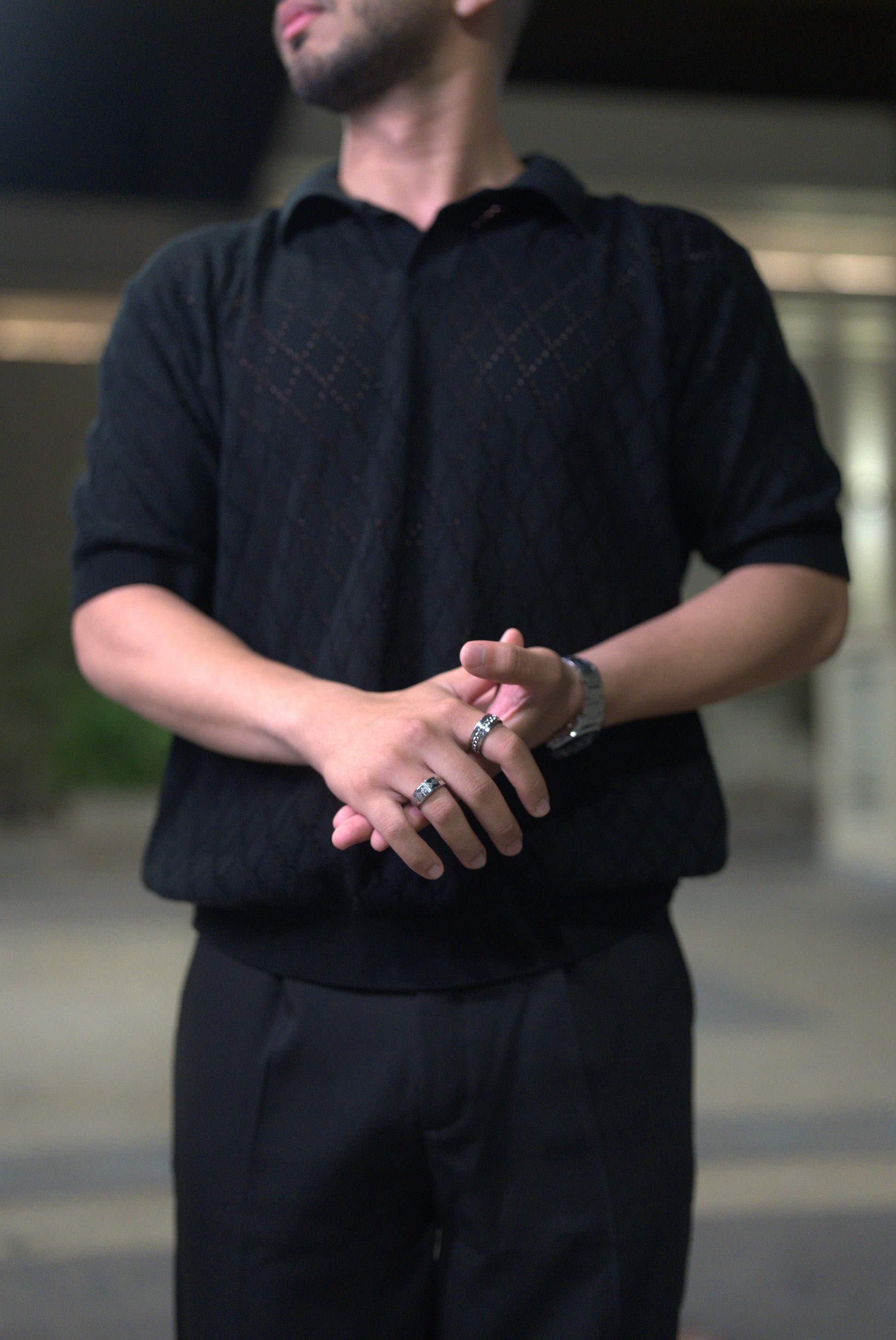 Black Diamond knitted polo