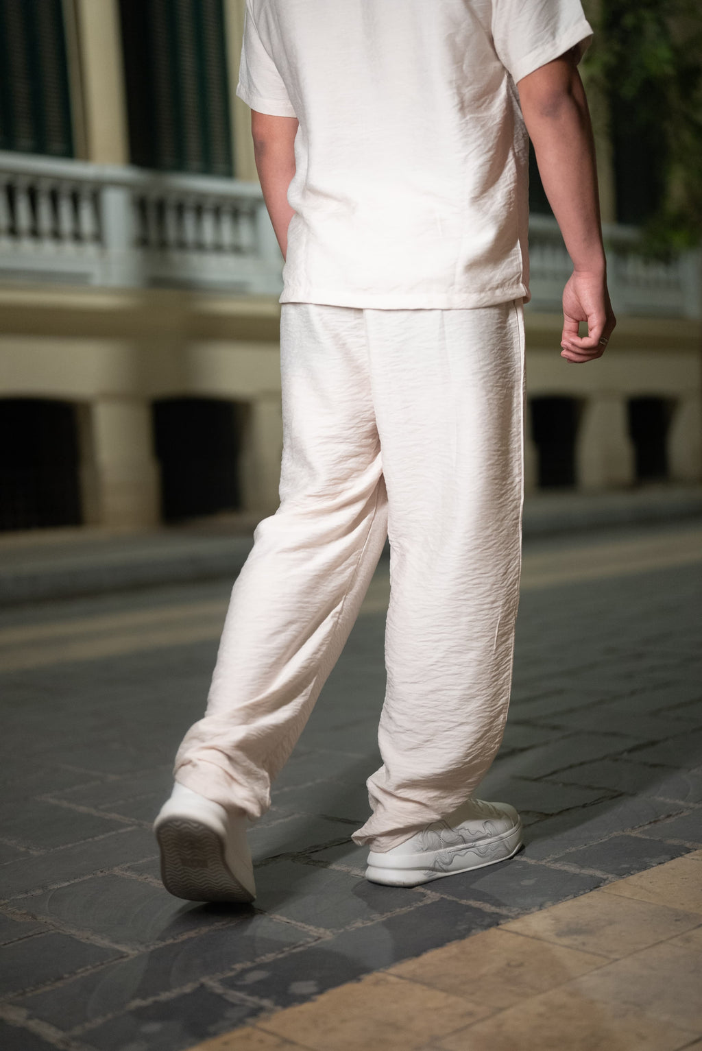 Textured linen pants