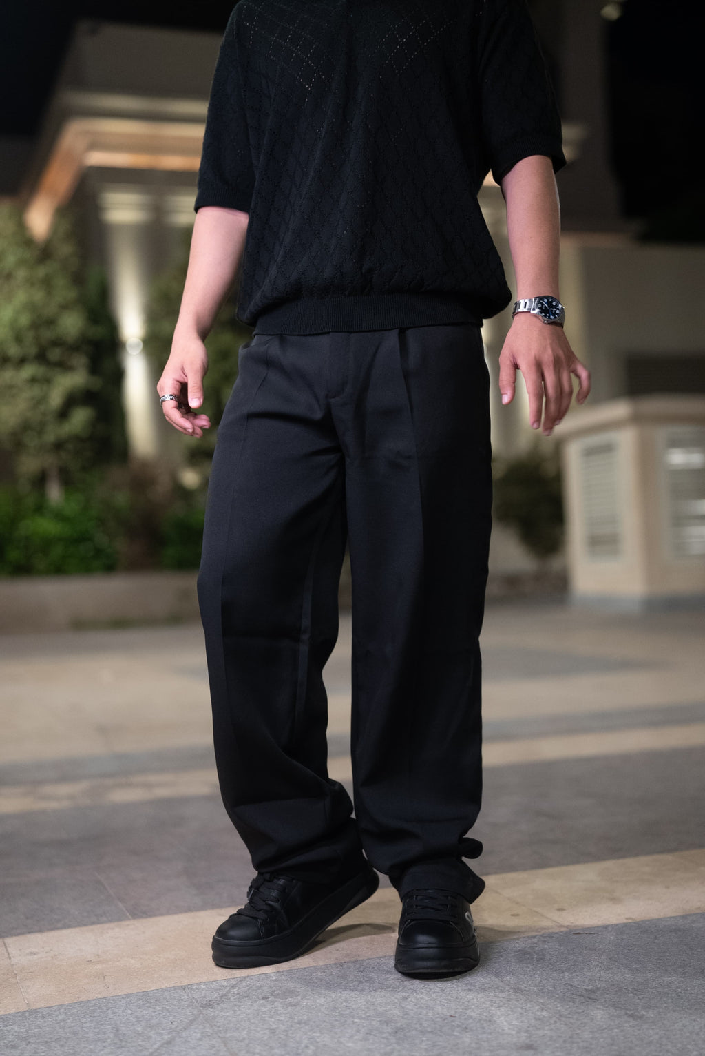 Black Pleated Pants