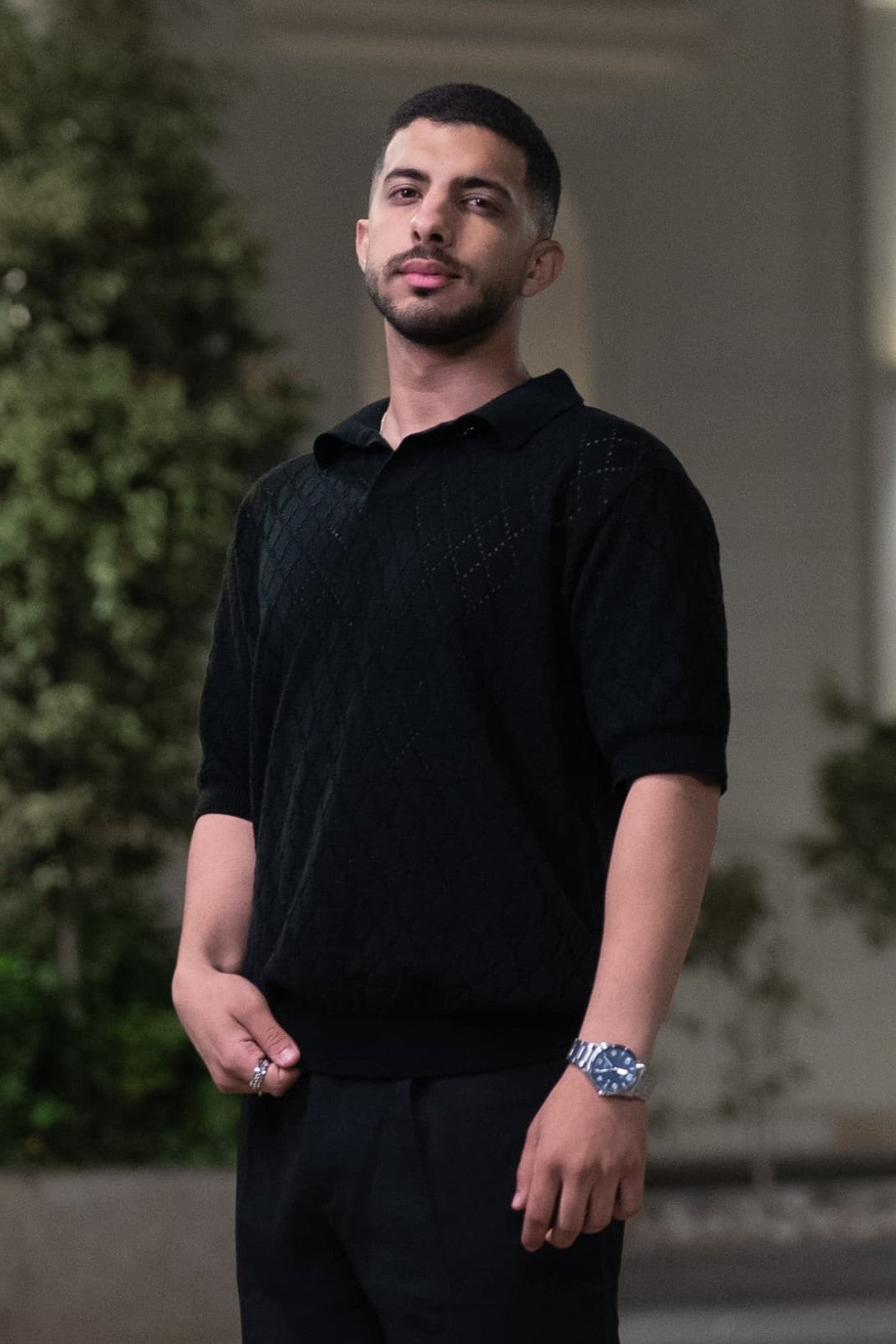 Black Diamond knitted polo