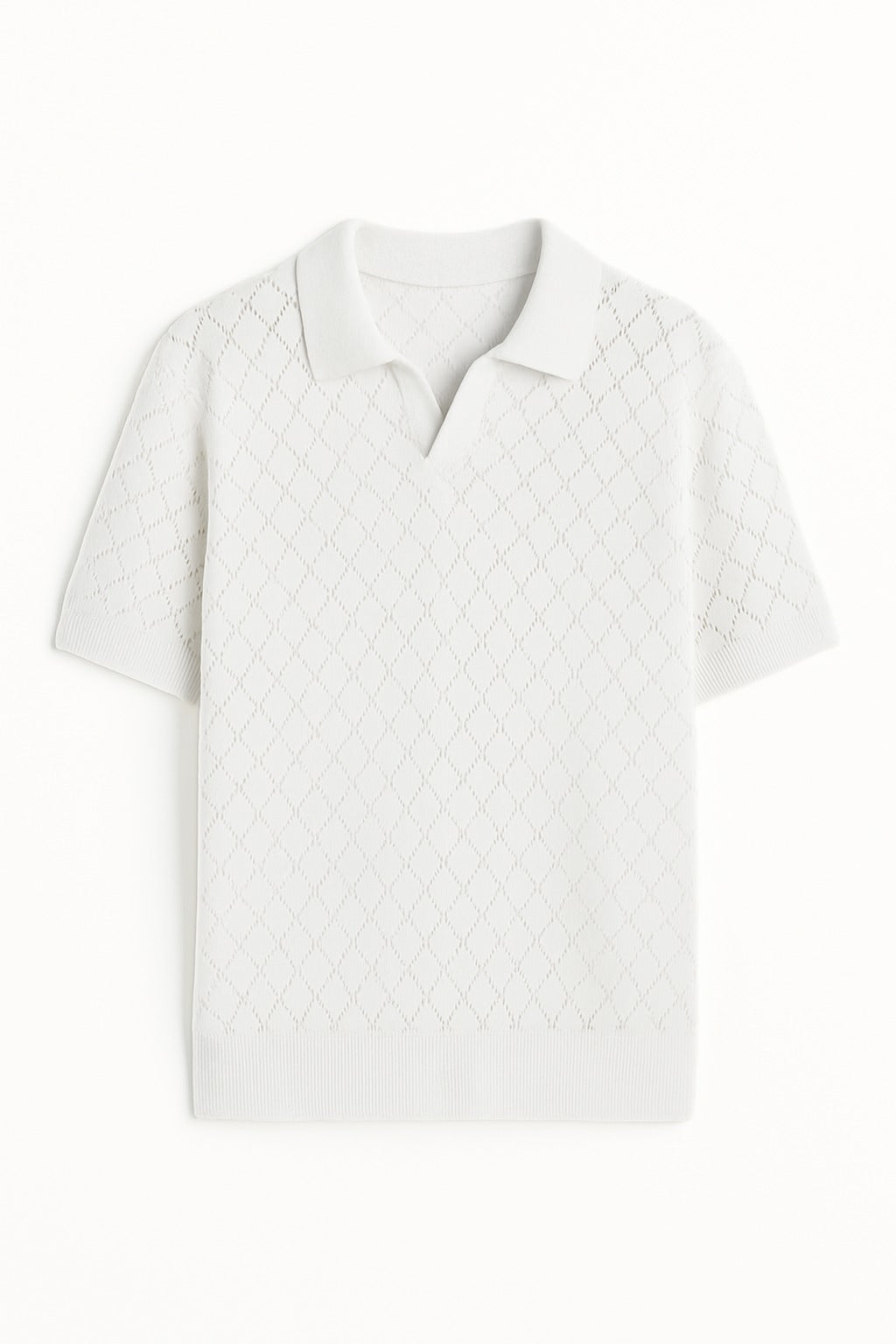 Diamond knitted polo