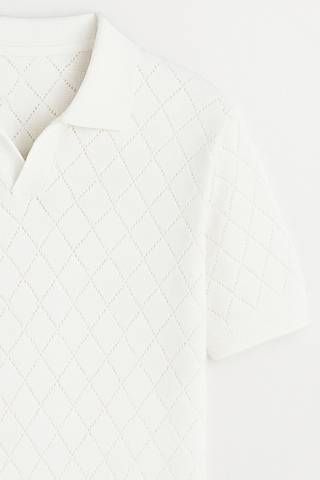 Diamond knitted polo