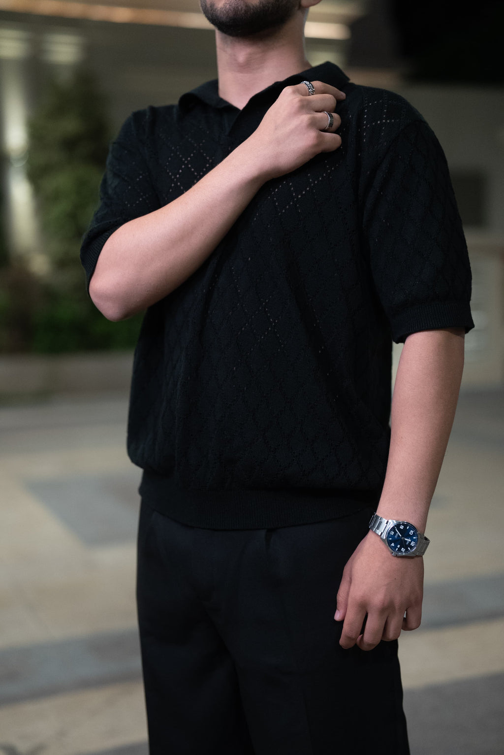 Black Diamond knitted polo