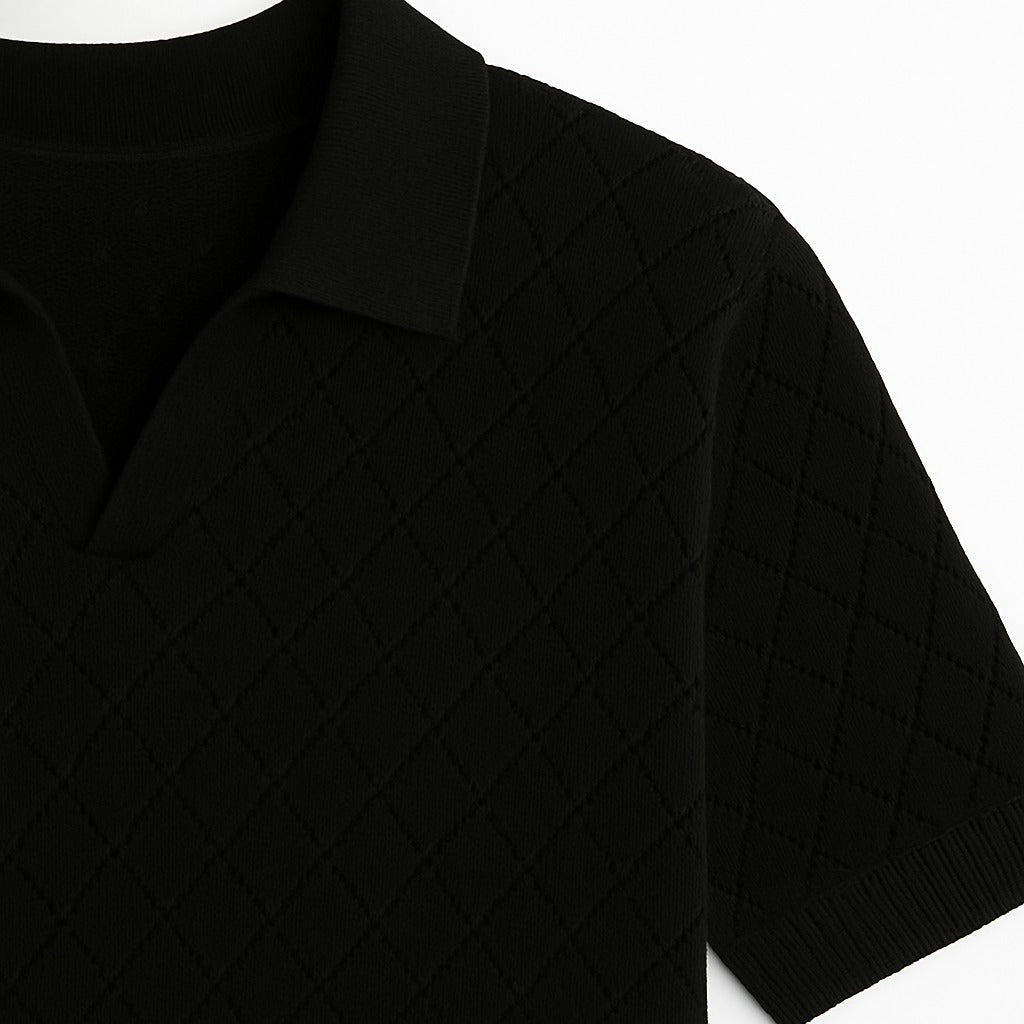 Diamond knitted polo – Alekza