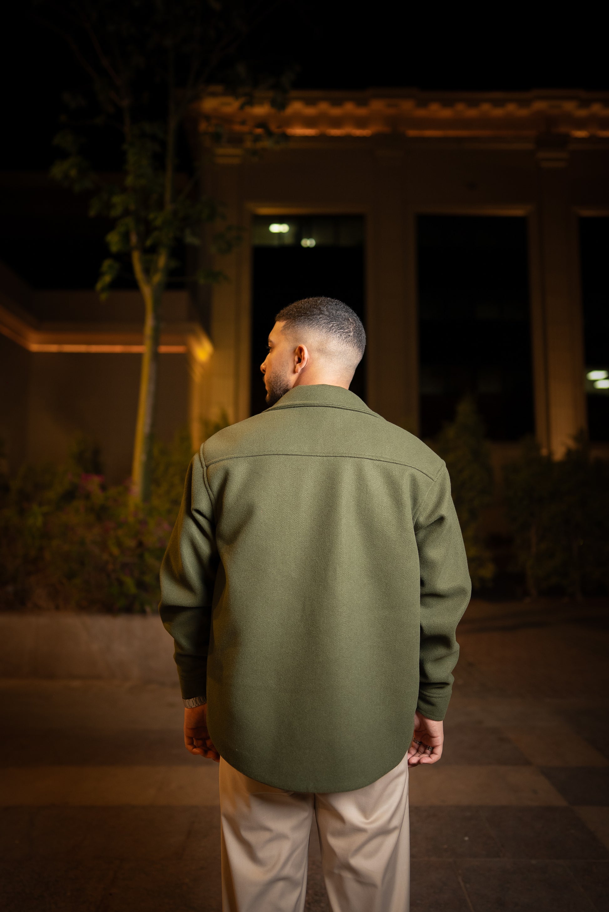 Olive Green Buttoned Wool Jackets