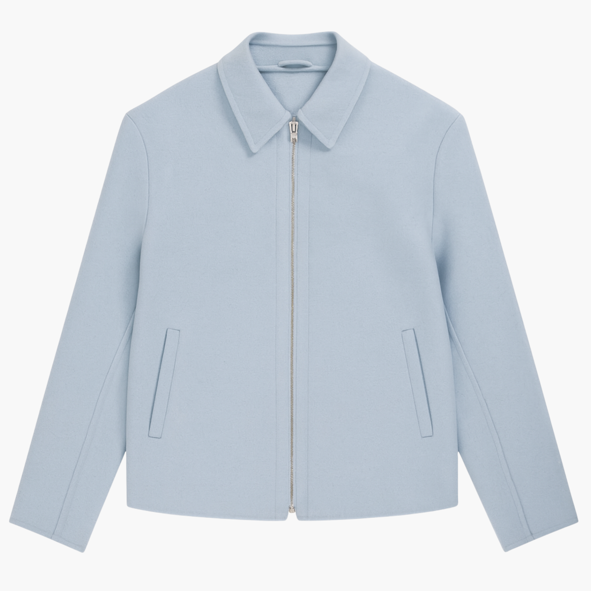 Baby Blue Wool zip up