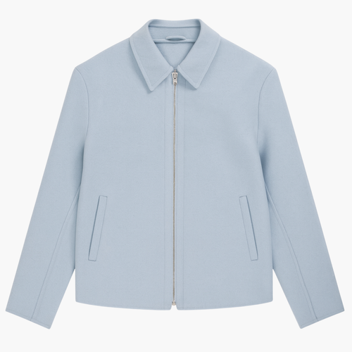 Baby Blue Wool zip up