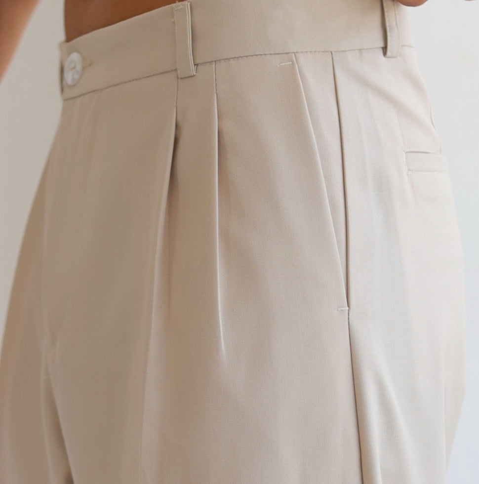 Beige Premium Tailored Pants