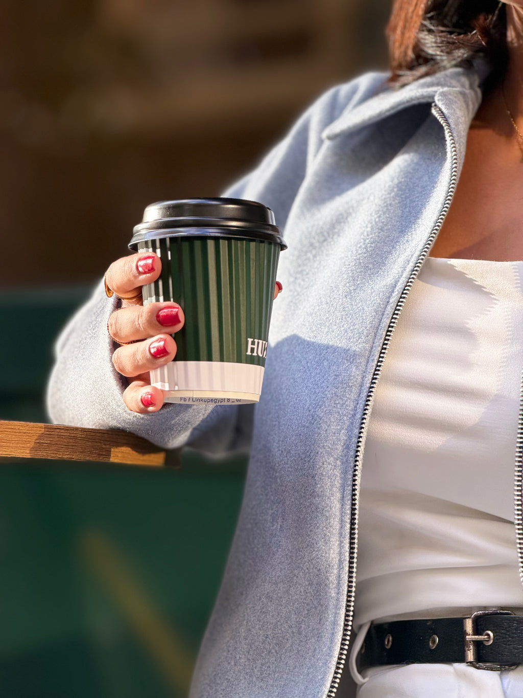 Baby Blue Wool zip up