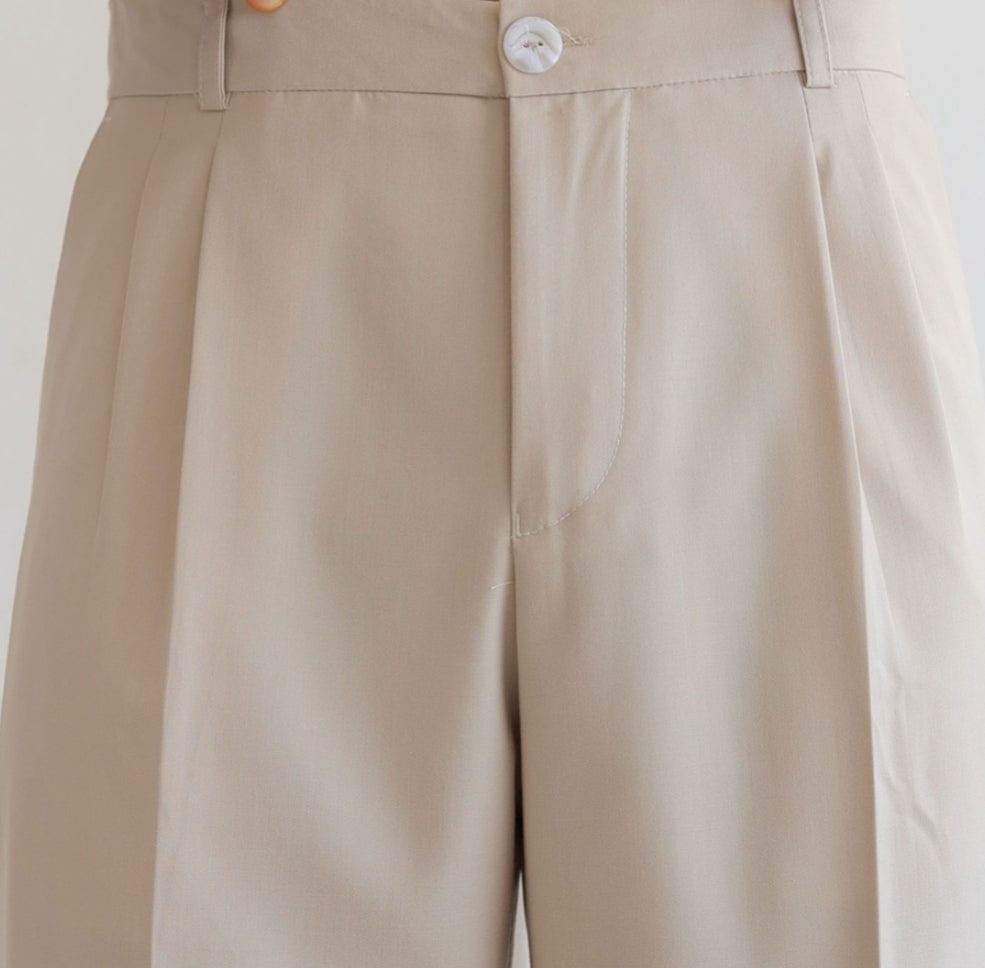 Beige Premium Tailored Pants