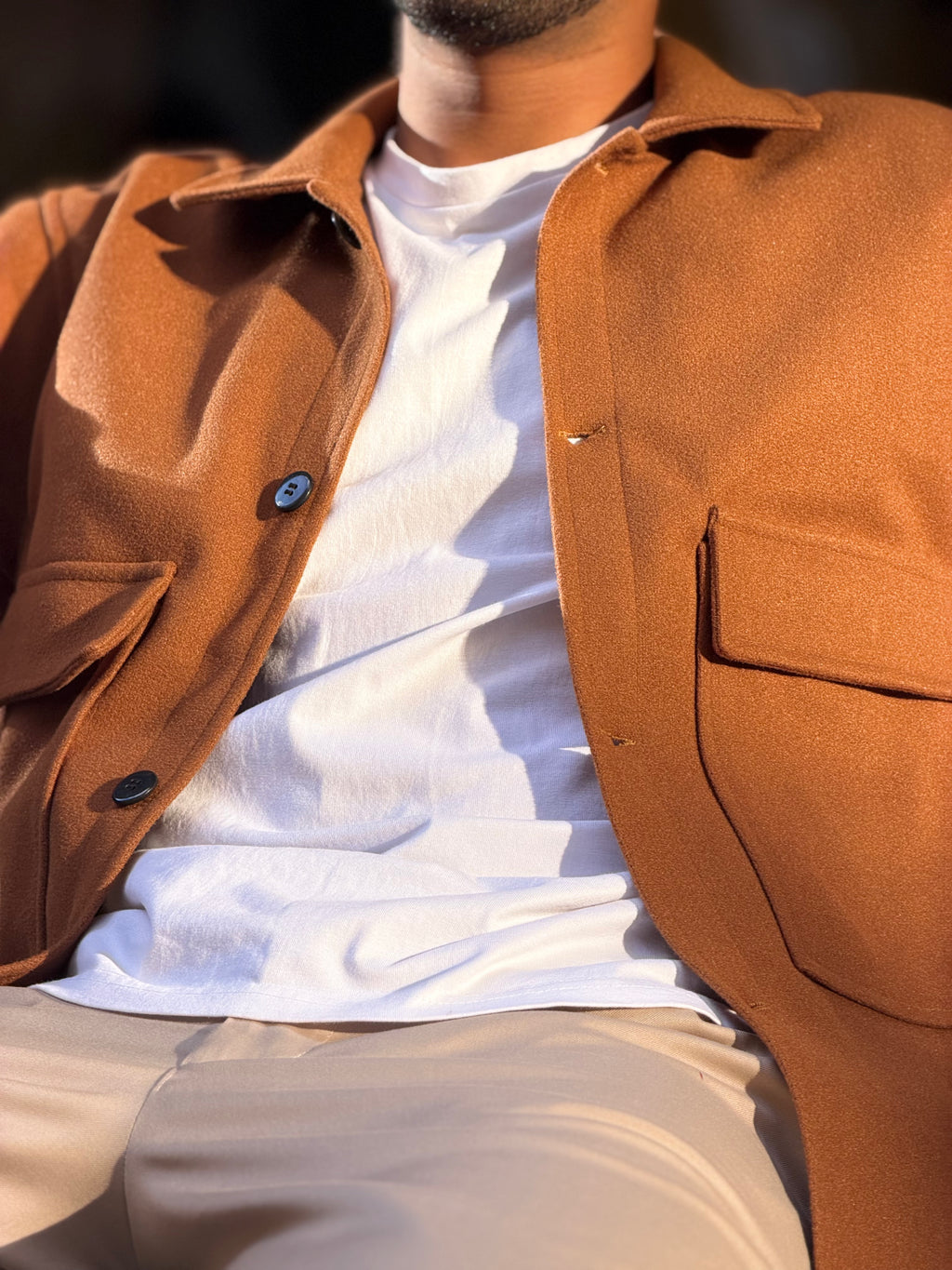 Chocolate Buttoned Wool Jackets