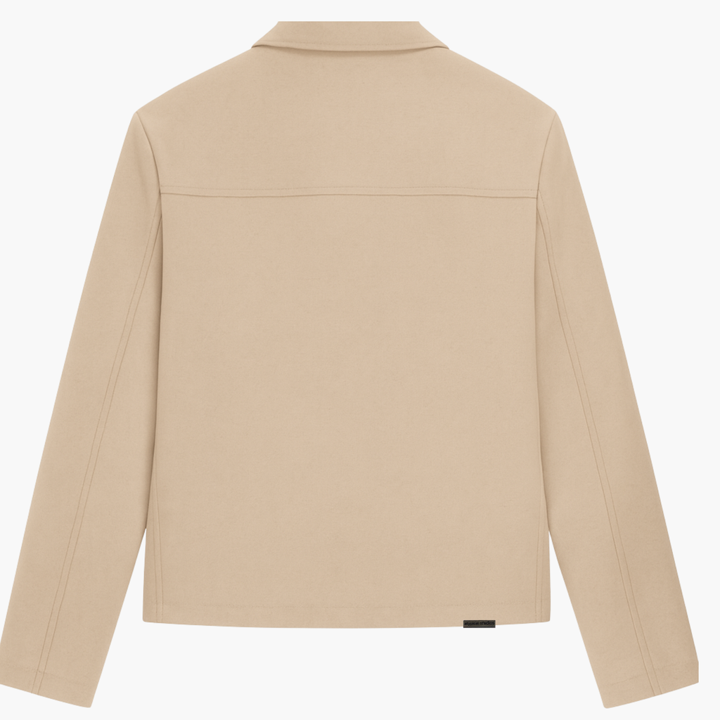 Beige Wool zip up